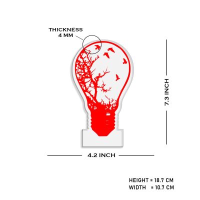 3D Illusion Home Decor Desk Table Lamp  Bulb Shape Design Nightlight  Automatic Color Changing Light   Bedside Table Lamp  Kids Room Decor Lamp